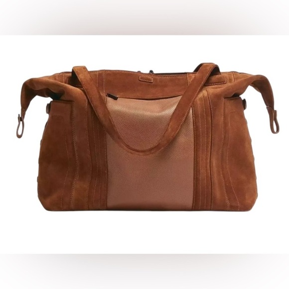 Hammitt Otis Weekender Mahogany Suede and Bronze - Picture 1 of 5